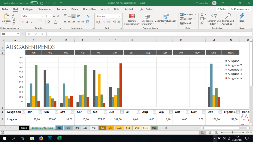 Screenshot Microsoft Office Excel